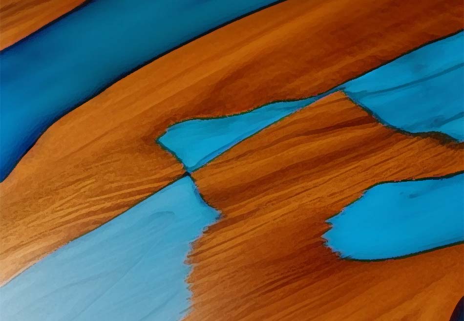 Table époxy bois bleu