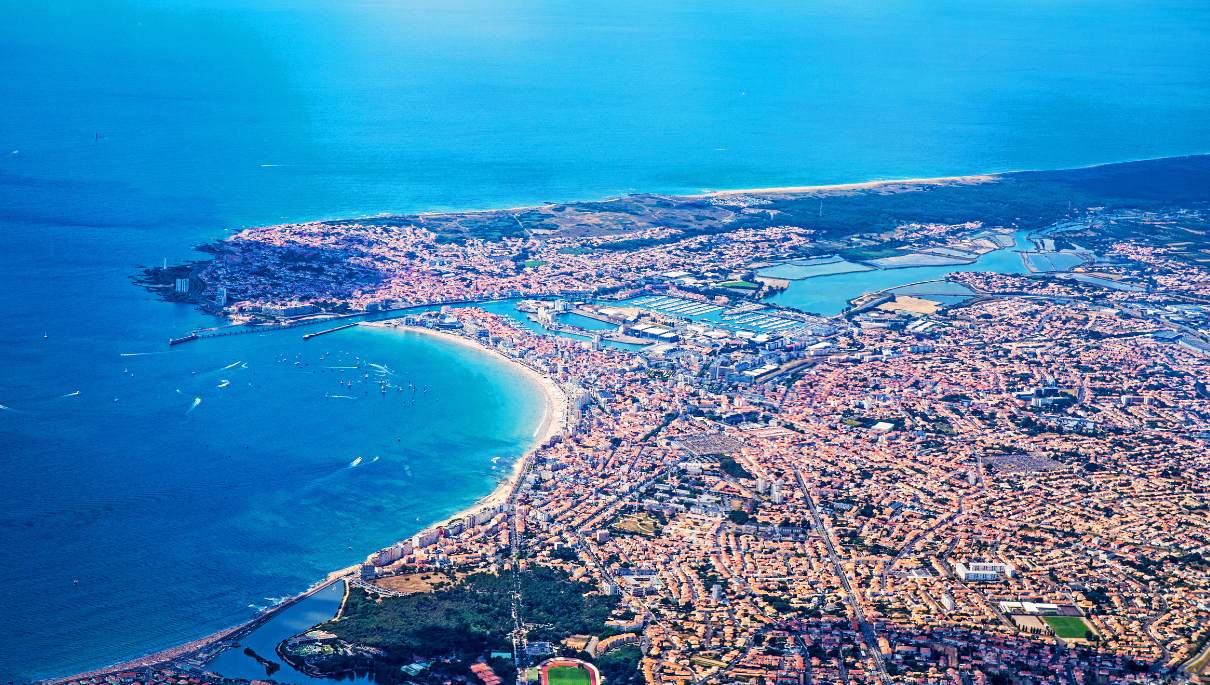 Vue aérienne des Sables d'Olonne